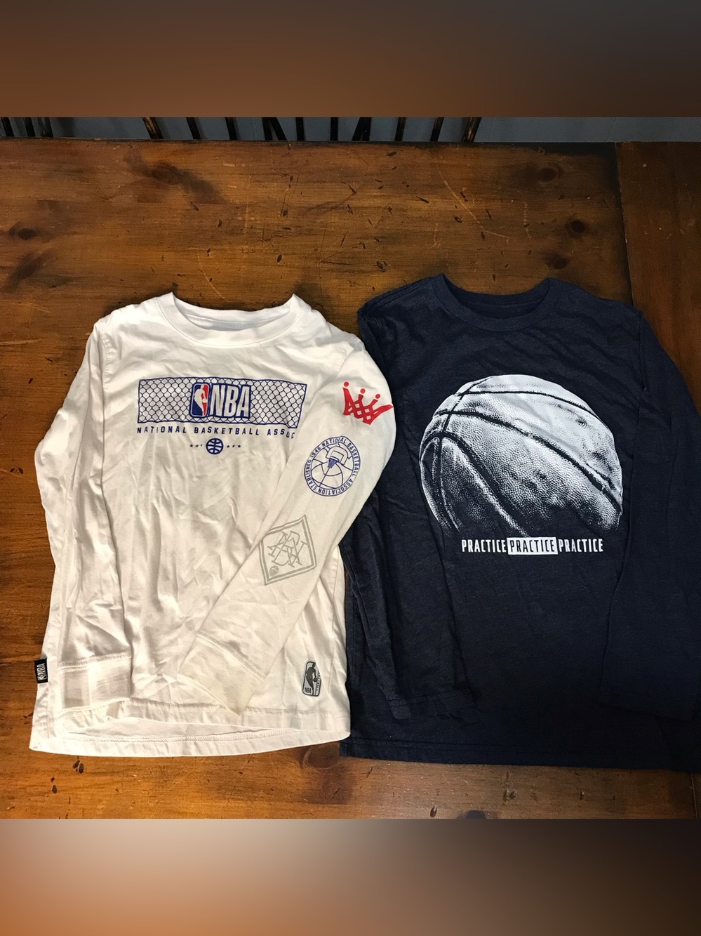Boy’s 10/12 Lot of 2 Long-Sleeve Shirts Basketball NBA